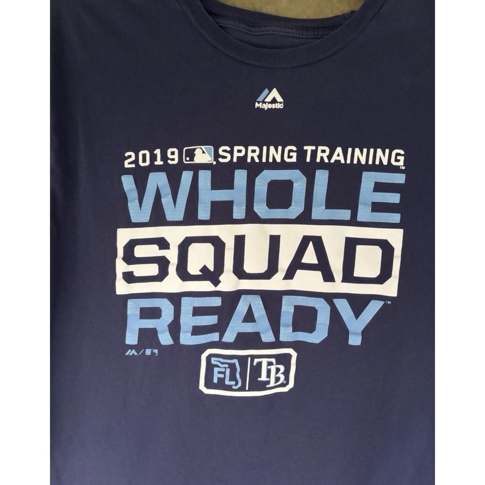 Tampa Bay Rays MLB Majestic Blue 2019 Spring‎ Training Medium T-Shirt